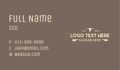 Bull Ranch Wordmark Business Card Image Preview