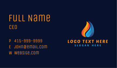 Droplet Fire & Ice Energy Business Card Image Preview