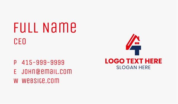 Red House Roof Number Business Card Design Image Preview