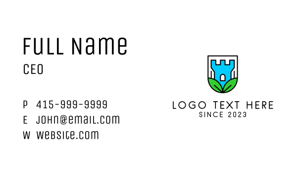 Eco Castle Emblem Business Card Design Image Preview