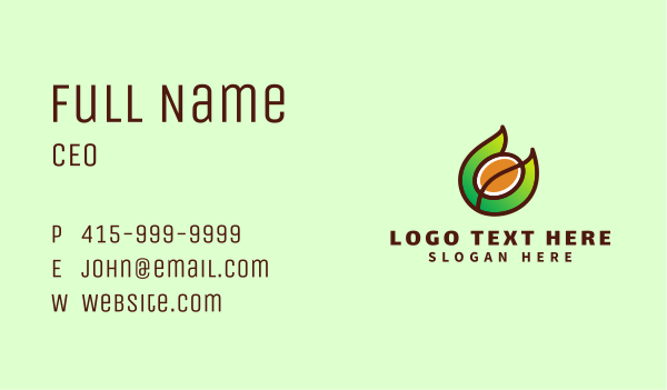 Organic Coffee Letter C  Business Card Design Image Preview