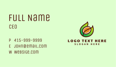 Organic Coffee Letter C  Business Card Image Preview