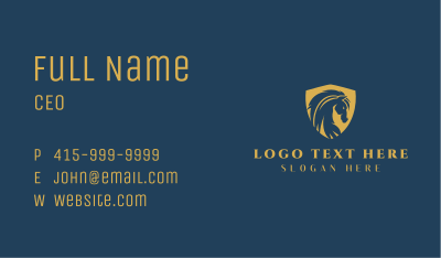 Golden Horse Shield Business Card Image Preview