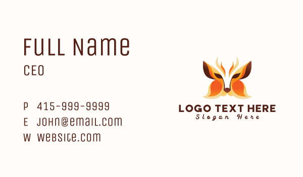 Abstract Butterfly Fox Business Card Design Image Preview