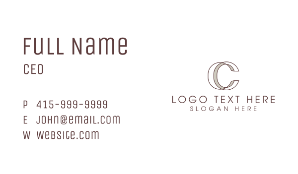 Elegant Boutique Monoline Letter C Business Card Design Image Preview