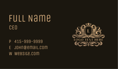Elegant Crown Royalty Business Card Image Preview