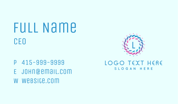 Abstract Circle Lettermark Business Card Design Image Preview