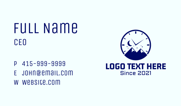 Evening Time Mountain Business Card Design Image Preview