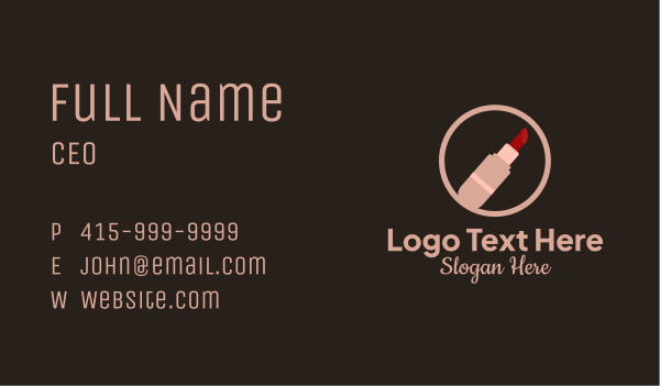 Lipstick Makeup Badge Business Card Design Image Preview