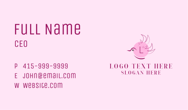 Sparrow Bird Lettermark Business Card Design Image Preview