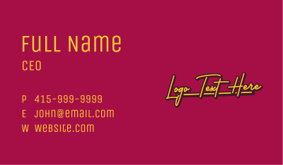 Script Brand Wordmark Business Card Image Preview