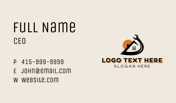 Wrench Home Construction Business Card Design Image Preview