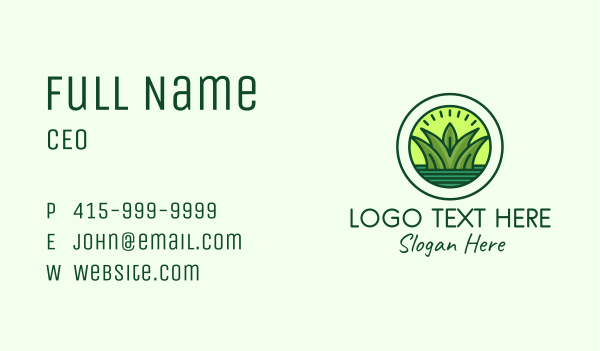 Natural Pond Grass Business Card Design Image Preview