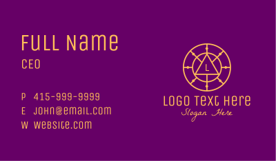 Gold Astrological Letter Circle Business Card