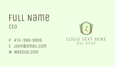 Garden Leaves Letter Business Card Image Preview