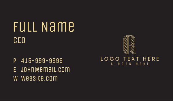 Deluxe Retro Luxury Letter R Business Card Design Image Preview