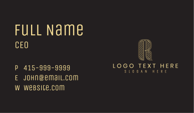 Deluxe Retro Luxury Letter R Business Card Image Preview