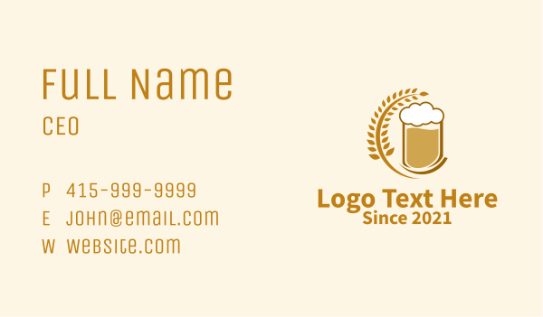 Wheat Craft Beer  Business Card Design Image Preview