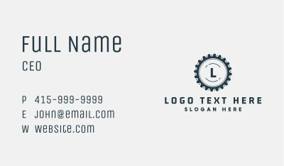Engine Plate Lettermark Business Card Image Preview