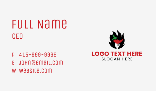 Fire Chili Pepper Business Card Design Image Preview