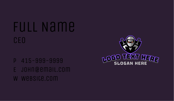 Ninja Warrior Fighter Business Card Design Image Preview