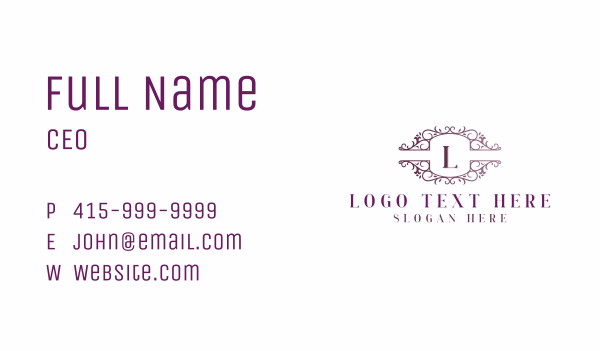 Luxurious Ornament Vines Business Card Design Image Preview