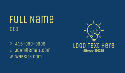 Yellow Light Bulb  Business Card Image Preview