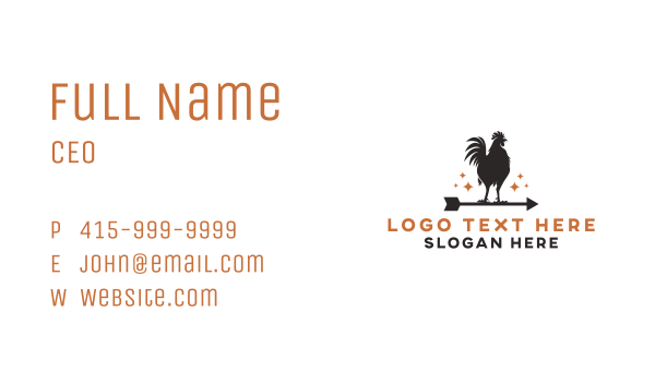 Rooster Chicken Arrow Business Card Design Image Preview
