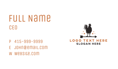 Rooster Chicken Arrow Business Card Image Preview