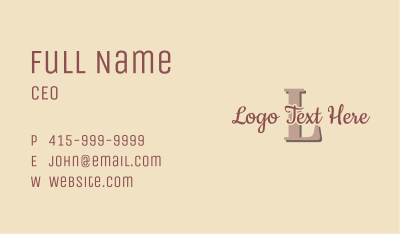 Beauty Apparel Letter Business Card Image Preview
