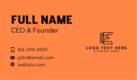 Company Firm Letter E Business Card Design