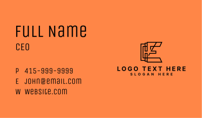 Company Firm Letter E Business Card Image Preview