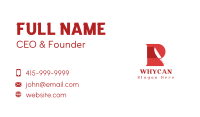 Red Chef Knife Letter R Business Card Image Preview