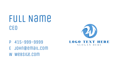 Professional Gamer Letter W Business Card Image Preview