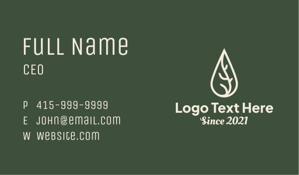 Massage Oil Drop Business Card Design Image Preview