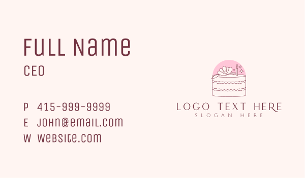 Cake Candle Flower Business Card Design Image Preview