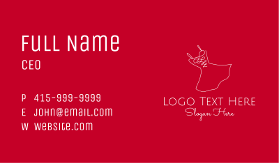 Red Fashion Dress Business Card Image Preview
