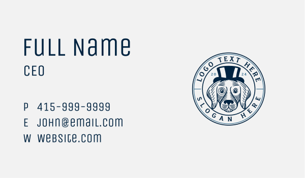 Top Hat Fashion Dog Business Card Design Image Preview