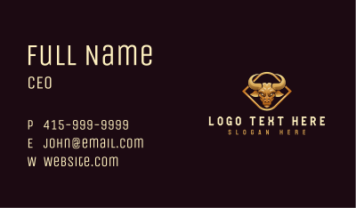 Premium Bull Horn Business Card Image Preview