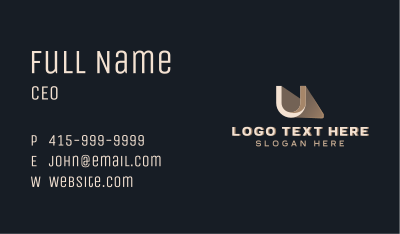Creative Media Startup Letter U Business Card Image Preview