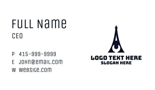 Eiffel Tower Wrench Business Card Design Image Preview