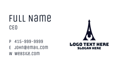 Eiffel Tower Wrench Business Card Image Preview