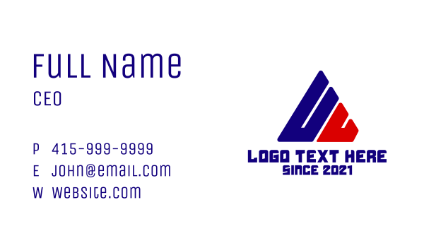Aviation Company Letter A  Business Card Design