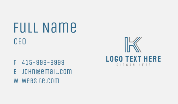 Modern Branding Letter K Business Card Design Image Preview