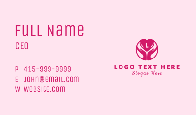 Caring Hand Heart Letter Business Card Image Preview