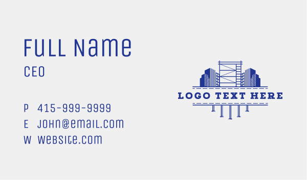 Scaffolding Building Construction Business Card Design Image Preview