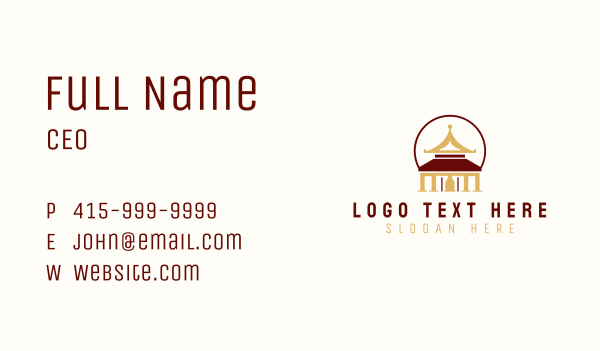 Pagoda Temple Structure Business Card Design Image Preview