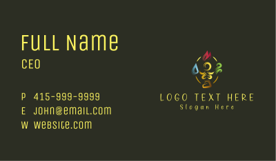 Gold Yoga Elements Business Card Image Preview