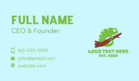 Cute Green Chameleon Business Card Image Preview