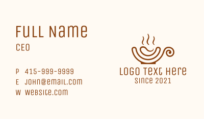 Coffee Swirl Cup Business Card Image Preview